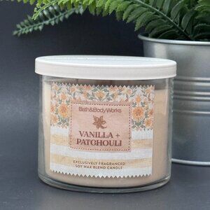 BBW Vanilla Patchouli Bath & Body Works 3 Wick Candle